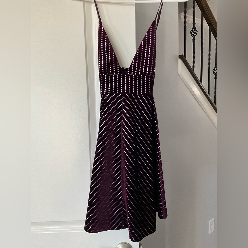PURPLE VELVET SPARKLY DRESS
